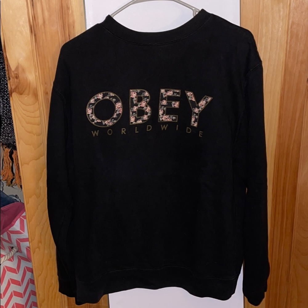 Obey floral crewneck sweatshirt